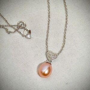 Sterling Silver Pink Freshwater Pearl Necklace